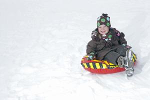 girl sledding