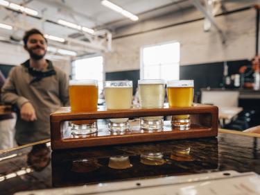 flight of beer at drift prairie brewing co. photo