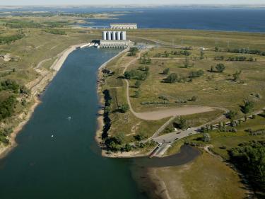 tailrace area below the garrison dam photo